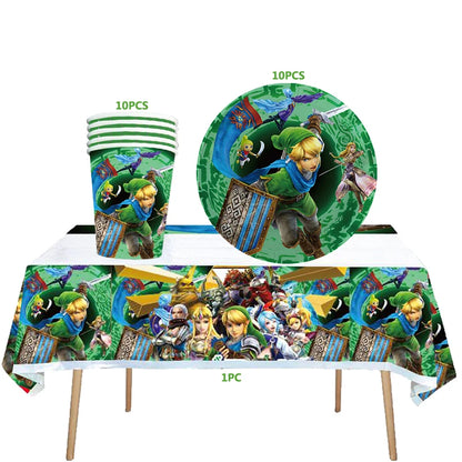 The Legend of Zelda Birthday Party Decorations Disposable Tableware Set – Cups, Plates & Napkins for Kids Birthday Party Supplies & Baby Shower Toys
