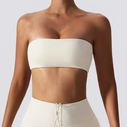 Women’s Strapless Sports Bra – Quick-Dry Tube Top Fitness Yoga Gym Chest Wrap Activewear