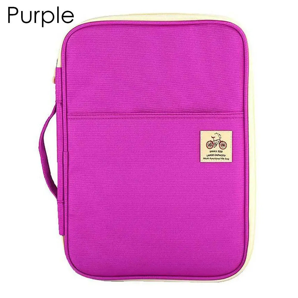 A4 Zipper Portfolio Folder – Travel Conference Document Case & Multifunction File Organizer Bag
