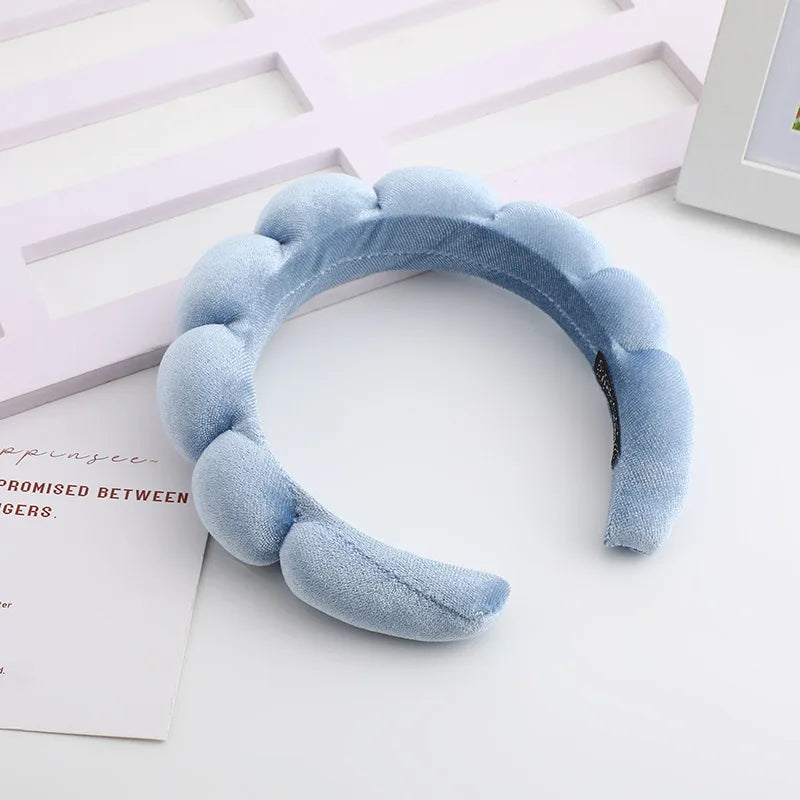 Diadema Retro Acolchada de Terciopelo – Diadema de Esponja Acolchada para Mujeres y Niñas | Accesorio de Moda para Maquillaje y Peinado