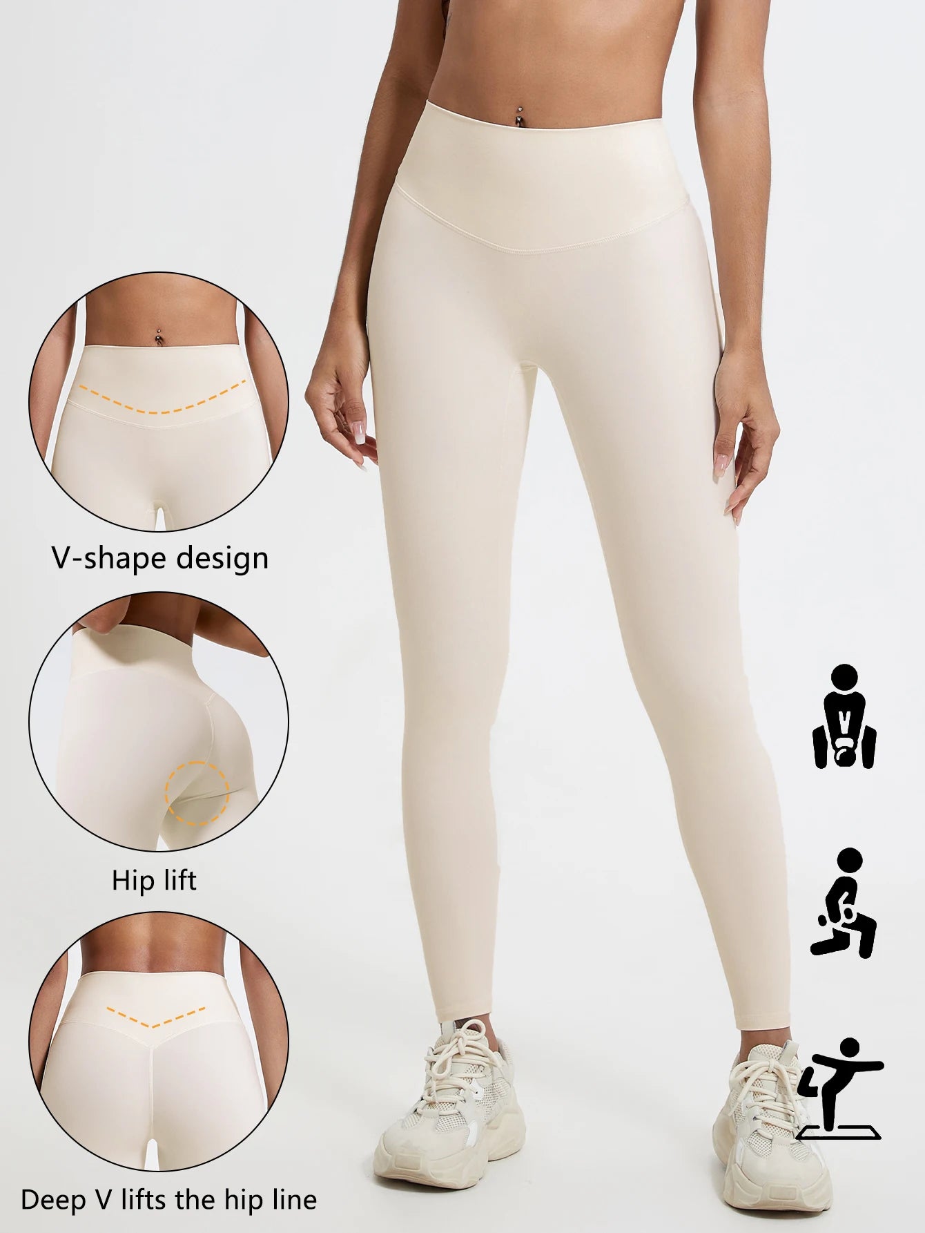 Women’s High Waist Yoga Leggings – Super Soft Gym Running Workout Tights with Push-Up Fit
