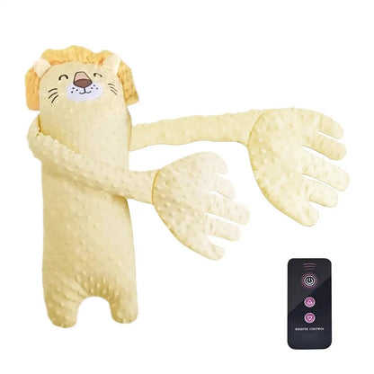 Ours en peluche apaisant pour bébé, avec télécommande – Jouet de confort électrique en forme de dessin animé avec musique, bruit blanc et oreiller doux pour nouveau-nés