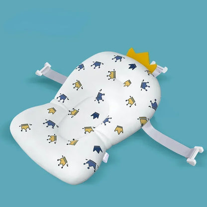 Tapete de soporte para bañera de bebé recién nacido – Cojín de baño plegable antideslizante para bebés, almohadilla de bañera de seguridad con diseño de dibujos animados para baby shower, soporte cómodo para lactancia y baño
