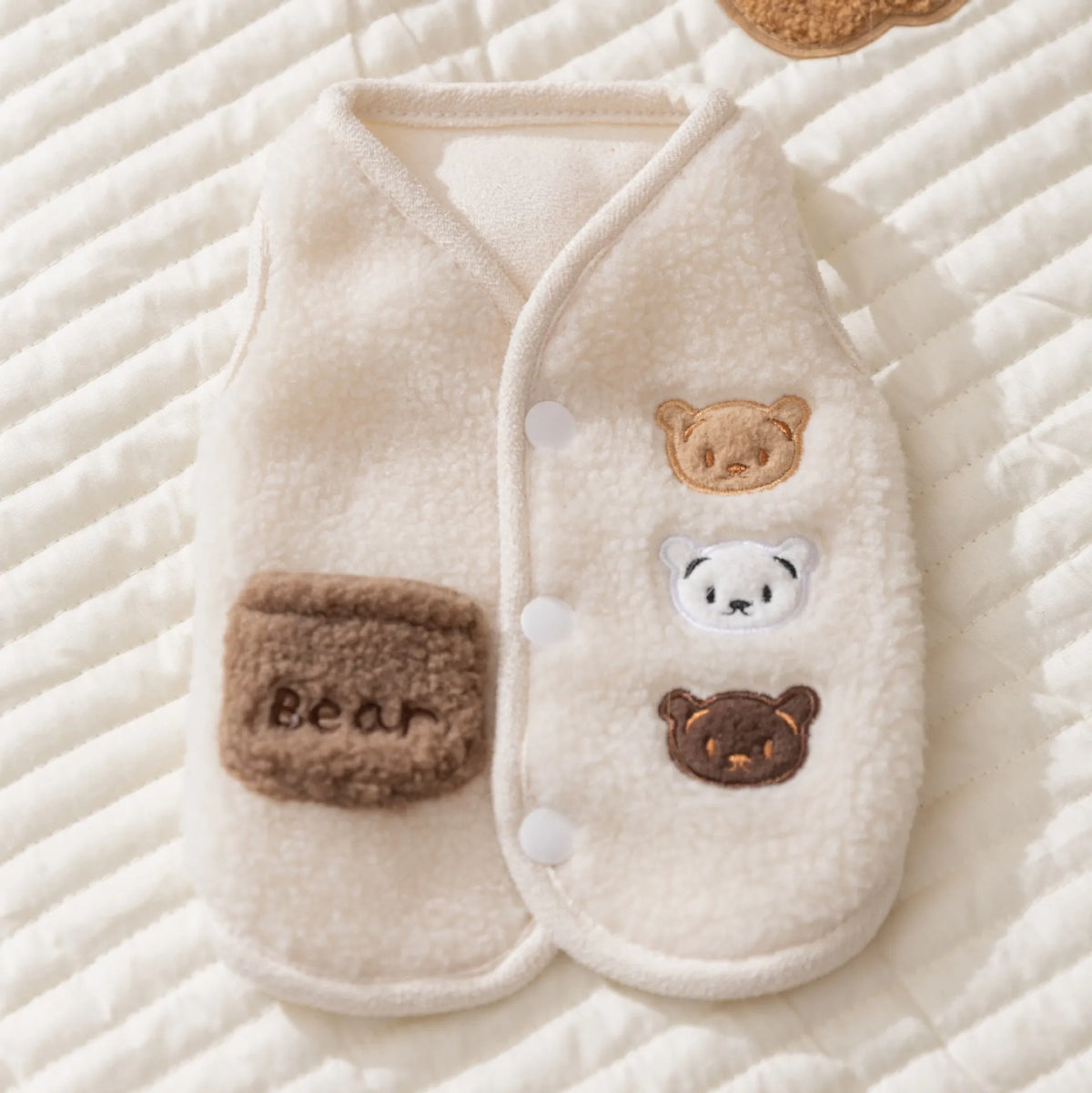 Autumn & Winter Pet Jacket – Cute Fleece Vest for Small Dogs, Puppies & Cats, Warm Cozy Animal-Themed Outdoor Clothing