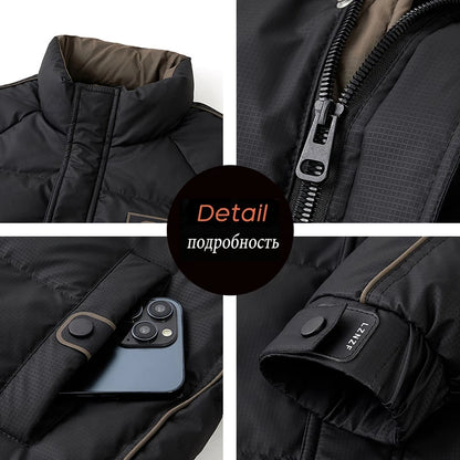 Men’s Duck Down Winter Jacket – Windproof Puffer Coat, Warm Loose-Fit Parka for Outdoor Activities, Casual Wear & Streetwear