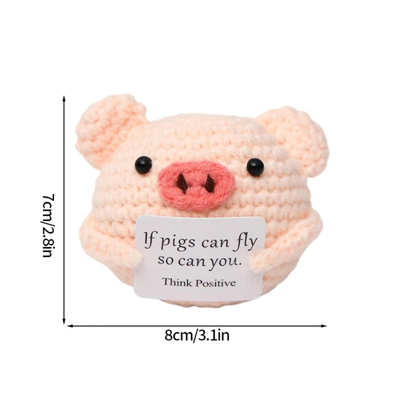 Poupée Pomme de Terre Énergétique Positive au Crochet – Figurine Mignonne en Tricot à Serrer, Artisanat Animalier Kawaii Fait Main au Crochet & Cadeau de Noël