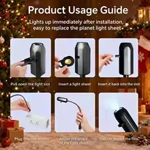 Halloween USB Projection Lamp with 3 or 6 Pattern Slides, LED Ghost Bat Skull Spider Projector Light for Halloween Party, Bedroom, Indoor Holiday Decorations