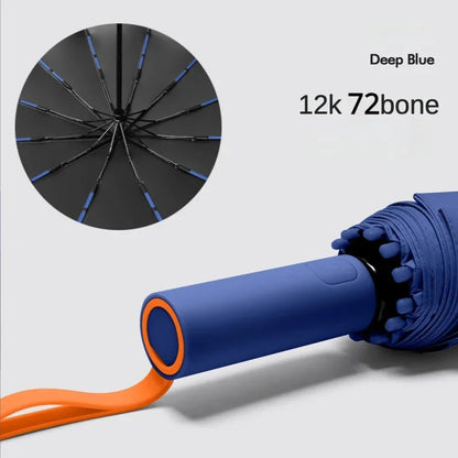 Paraguas Automático Cortavientos de 72 Huesos – Paraguas Grande Plegable para Lluvia con Protección UV para Hombres y Mujeres, Paraguas Impermeable de Alta Resistencia para Exteriores