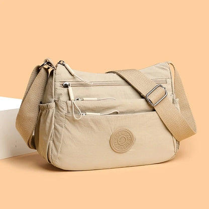 Bolso cruzado multicapa para mujer, bandolera informal multibolsillos para viajes, trayectos diarios y compras