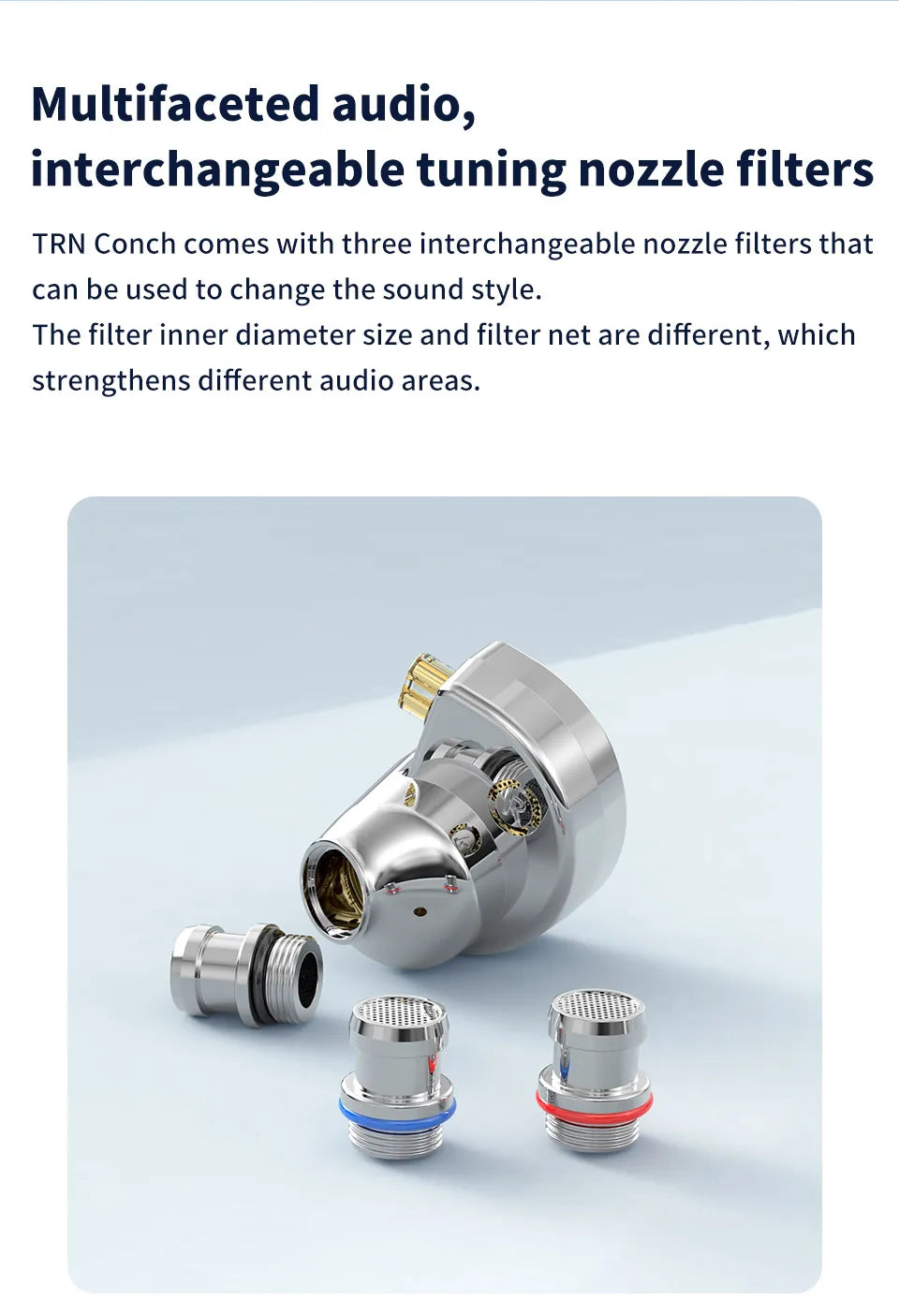 Écouteurs intra-auriculaires TRN Conch HiFi – IEM à transducteur dynamique DLC Diamond avec embouts de réglage interchangeables pour le jeu, la musique et les appareils Xiaomi