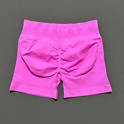 Pantalones cortos de gimnasio sin costuras con efecto Scrunch Butt para mujer – Pantalones cortos de yoga de cintura alta para correr, entrenar, fitness y ropa deportiva