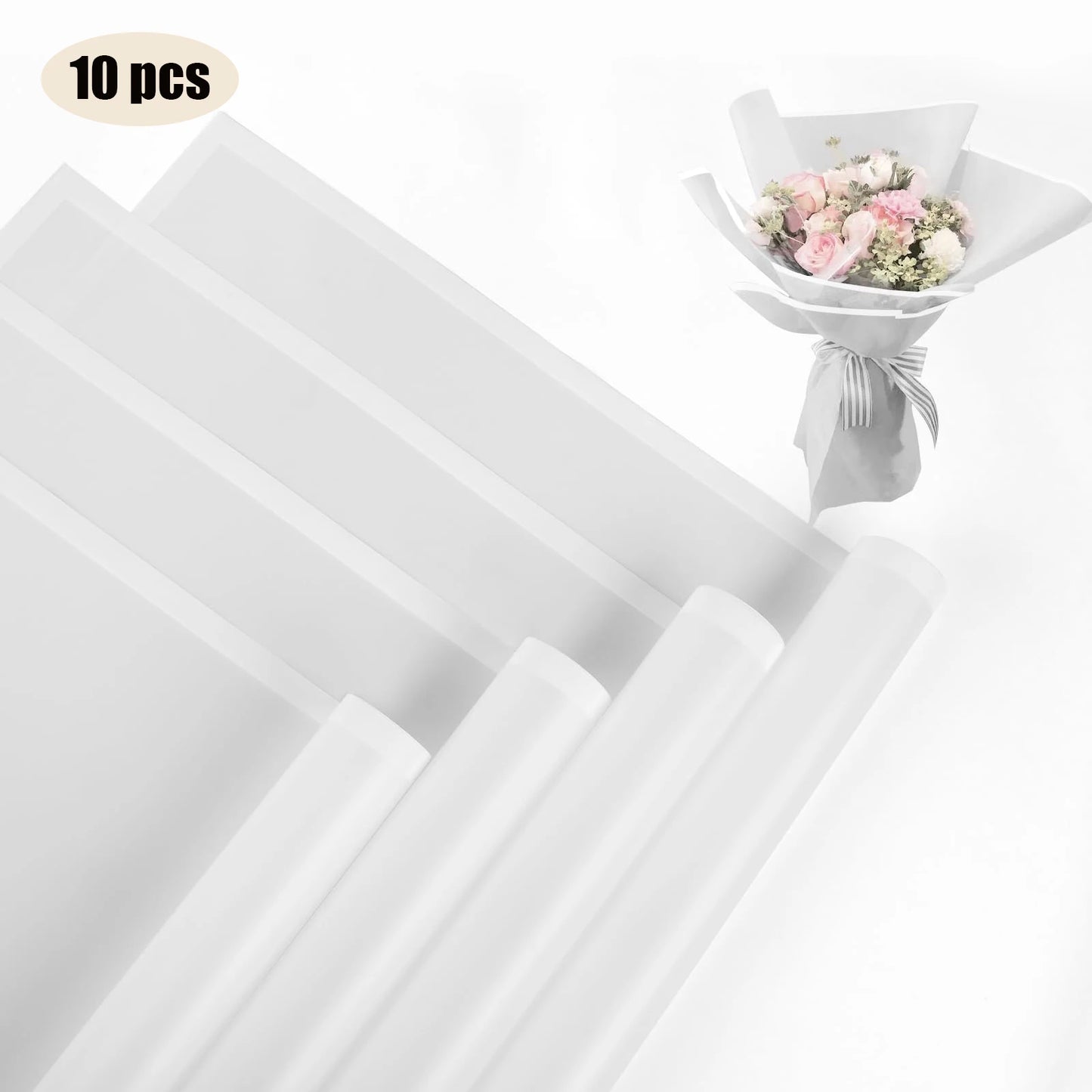 10 hojas de papel de envolver flores impermeable con bordes dorados para ramos, bodas, regalos y arreglos florales de bricolaje