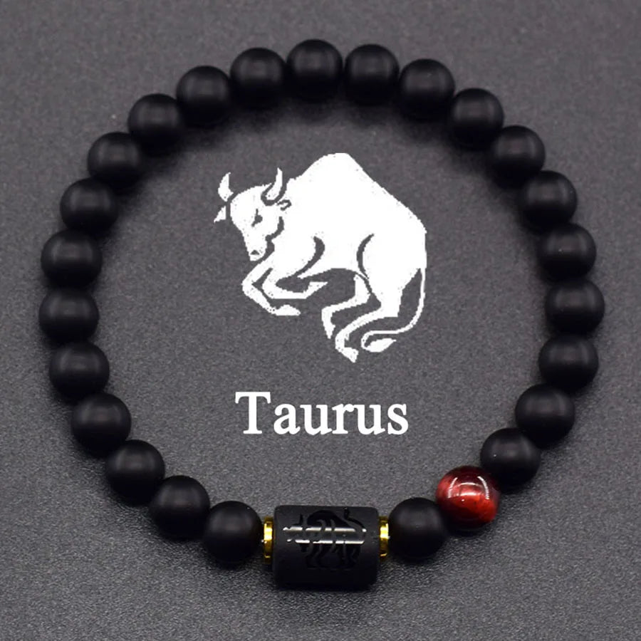 Pulsera de constelación de 12 signos del zodiaco – Brazalete con dije de astrología para hombres y mujeres | Regalo de joyería de amistad Aries, Virgo, Leo y Libra