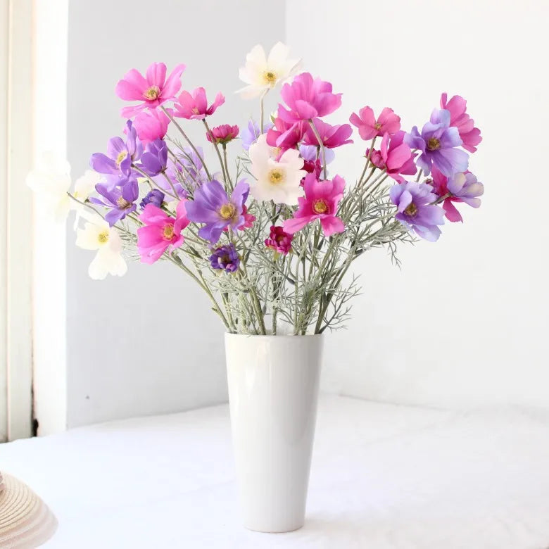 1 Gerbe de 60cm de Fleurs Artificielles Camomille Marguerite – Fausse Fleur en Soie Blanche pour Décoration de Mariage, Décoration de Table, Arrangements de Fête & Bouquets DIY