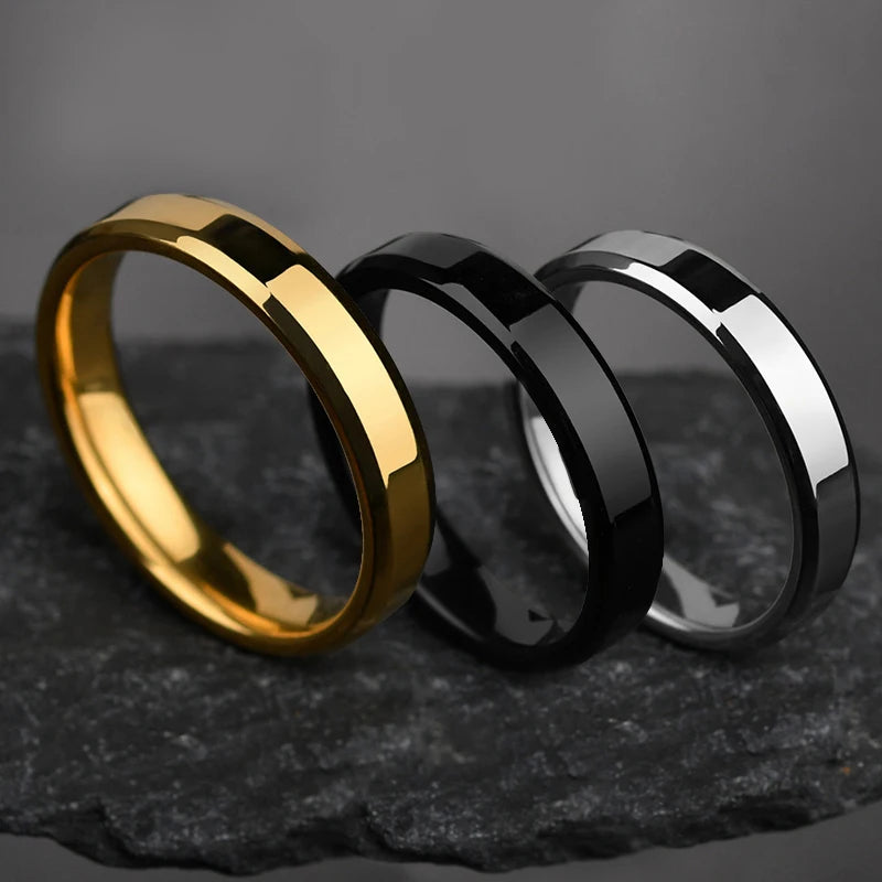 Stainless Steel Wedding Band Ring – 2mm, 4mm, 6mm & 8mm High Polished Smooth Ring for Men & Women | Minimalist Jewelry