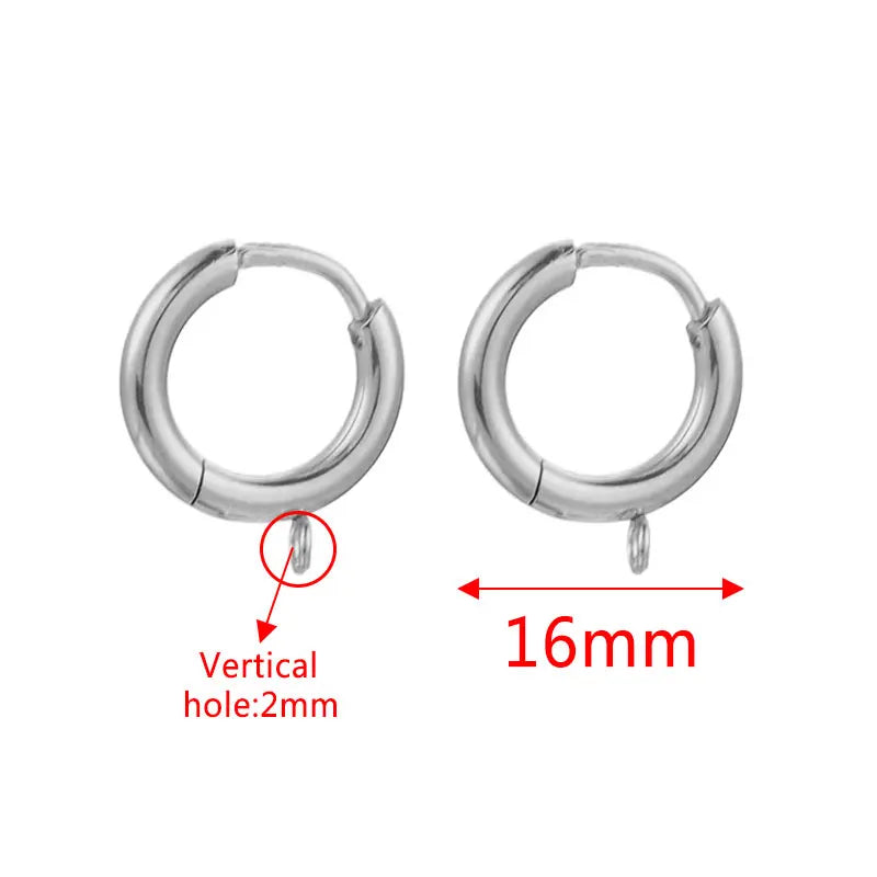 10-Piece Gold Stainless Steel Hoop Earring Hooks with Round Posts – DIY Earring Making Supplies & Jewelry Findings for Women