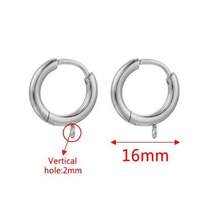 10-Piece Gold Stainless Steel Hoop Earring Hooks with Round Posts – DIY Earring Making Supplies & Jewelry Findings for Women