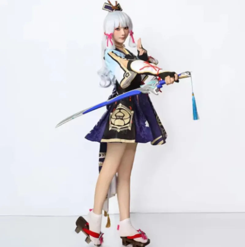 Kamisato Ayaka Cosplay Costume – Genshin Impact Dress with Wig (Women’s Full Fan Set)
