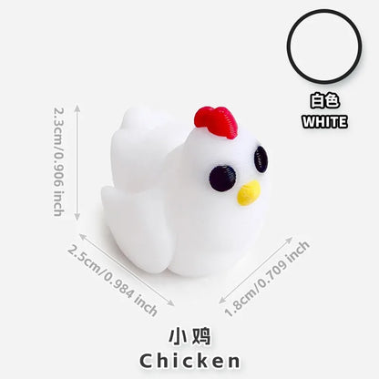 10/50 unidades de figuras de mini animales impresas en 3D – Modelos de simulación de dibujos animados móviles, juguetes coleccionables bonitos, decoración de escritorio y set de regalo de cumpleaños