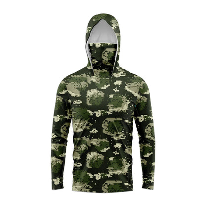 Men's Hooded Fishing Shirt – Long Sleeve UV Protection Performance Fishing Apparel for Outdoor & Angling