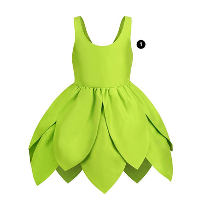 Girls Tinker Bell Costume – Green Fairy Princess Fancy Dress for Halloween, Birthday Parties & Cosplay, Ages 2–10Y