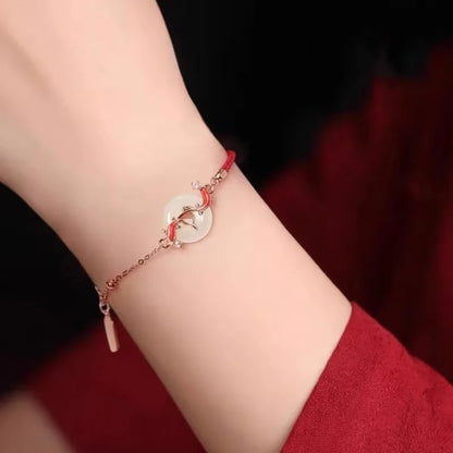 Pulsera de cuerda roja con nudo de la suerte – Pulsera de hilo ajustable hecha a mano para mujeres y hombres, regalo de joyería amuleto de la amistad