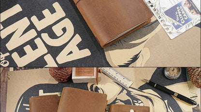 Genuine Leather Refillable Travel Journal – Handmade Retro Diary, Sketchbook & Notebook