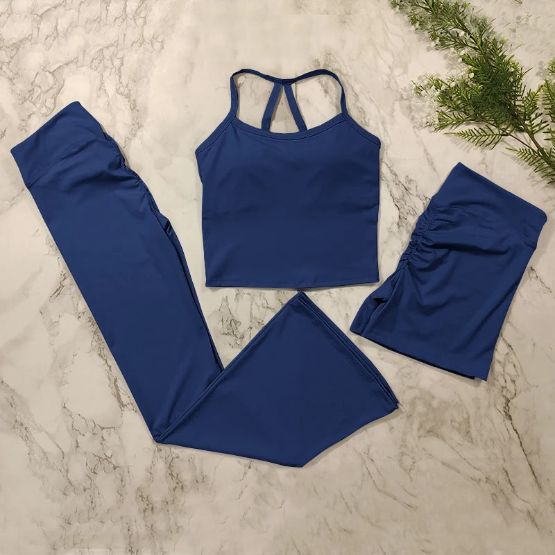 Conjunto de entrenamiento de 2 piezas para mujer: sujetador deportivo push-up y leggings de cintura alta, atuendo para yoga, gimnasio y fitness