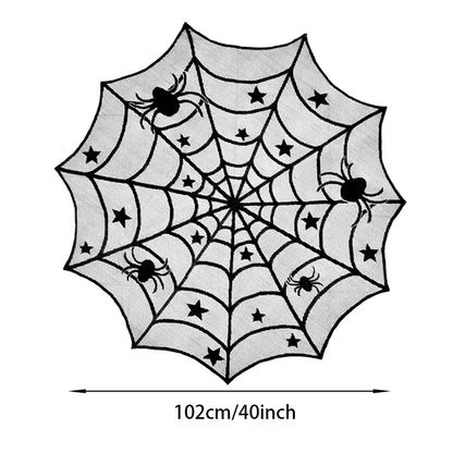 Halloween Tablecloth, Haunted House Pumpkin and Spider Web Table Cover, Spooky Dining Table Decor, Halloween Party Supplies, Indoor Home Kitchen Decoration