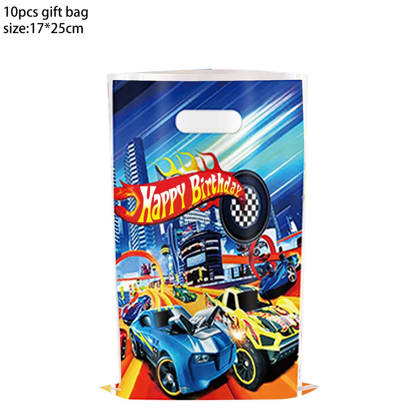 Happy Wheels Racing Party Tableware Set – Racing-Themed Paper Cups, Plates & Banner Decorations with Party Favors for Boys' Birthdays