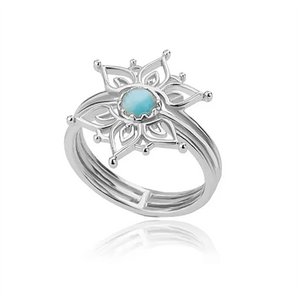 Gold Stainless Steel Lotus Flower Opal Ring – Vintage Oval Stone Statement Ring for Women | Elegant Fashion Jewelry Gift