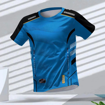 Men's Quick-Dry Running T-Shirt – Breathable Short Sleeve Gym Workout Top, Lightweight Round Neck Sports Shirt for Training & Outdoor Fitness