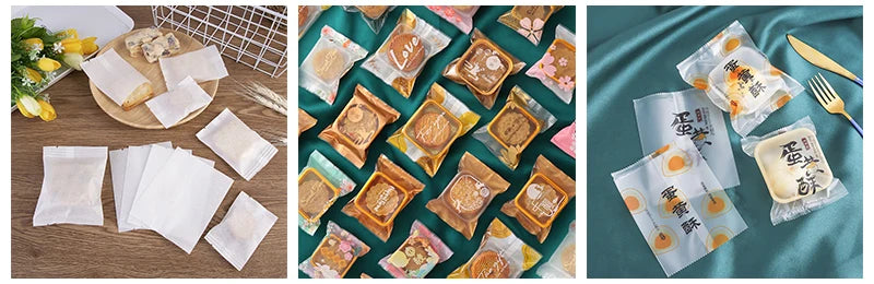 LBSISI Life 50/100PCS White Cotton Paper Candy Bags – DIY Gift Packaging Bags for Birthday, Baby Shower, Cake, Nougat & Party Favors