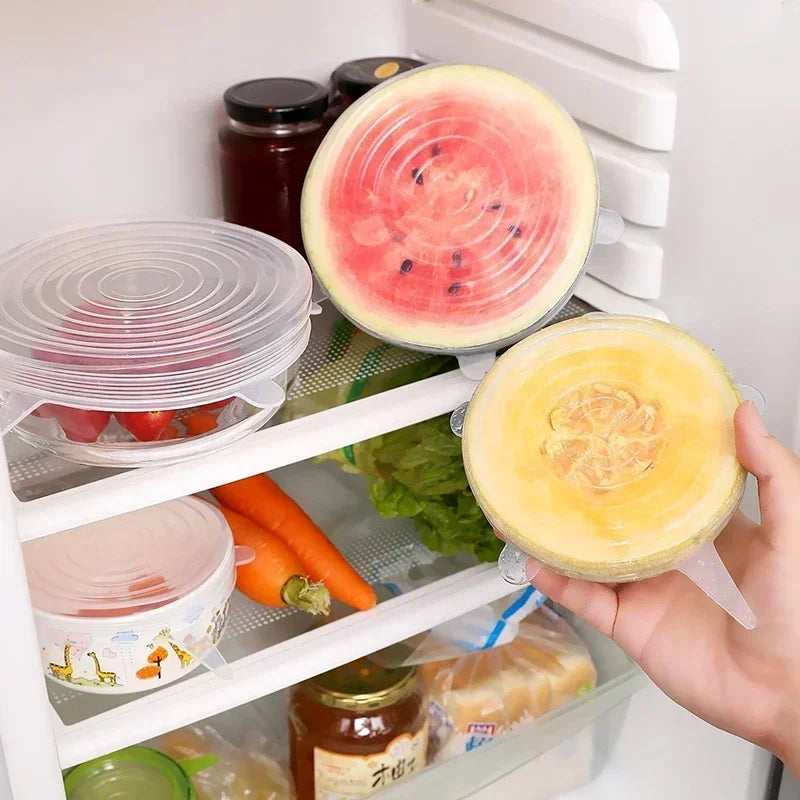 Reusable Silicone Stretch Lids – Flexible Food Covers for Bowls & Containers, Airtight Fresh-Keeping Kitchen Storage Accessories