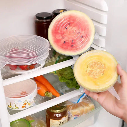Reusable Silicone Stretch Lids – Flexible Food Covers for Bowls & Containers, Airtight Fresh-Keeping Kitchen Storage Accessories