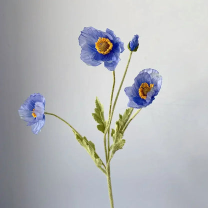 Artificial Poppy Flowers – Realistic Silk Faux Long Stem Flowers for Home Décor, Garden, Wedding Bridal Bouquets, Party Decoration & DIY Floral Arrangements