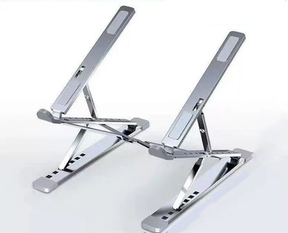 Adjustable Aluminum Laptop Stand – Foldable Notebook Holder with Heat Dissipation Design for MacBook, PC, Tablet & Desktop Computer Setup