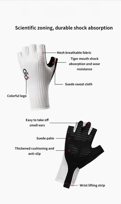Guantes de Ciclismo Transpirables de Medio Dedo de Verano – Guantes Ultraligeros para Bicicleta de Carretera con Almohadillas Antideslizantes de Silicona para Ciclismo, MTB y Deportes al Aire Libre
