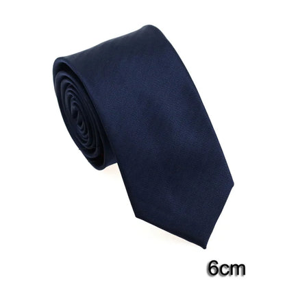 HUISHI Men's Waterproof Jacquard Necktie – 6cm Solid Dark Blue Tie for Business, Weddings & Formal Wear