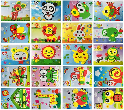 10/20PCS Pegatinas de Animales 3D de Goma EVA – Juego de Manualidades de Puzle de Dibujos Animados para Niños, Juguete Educativo Creativo, Regalo de Actividad Artística de Múltiples Diseños