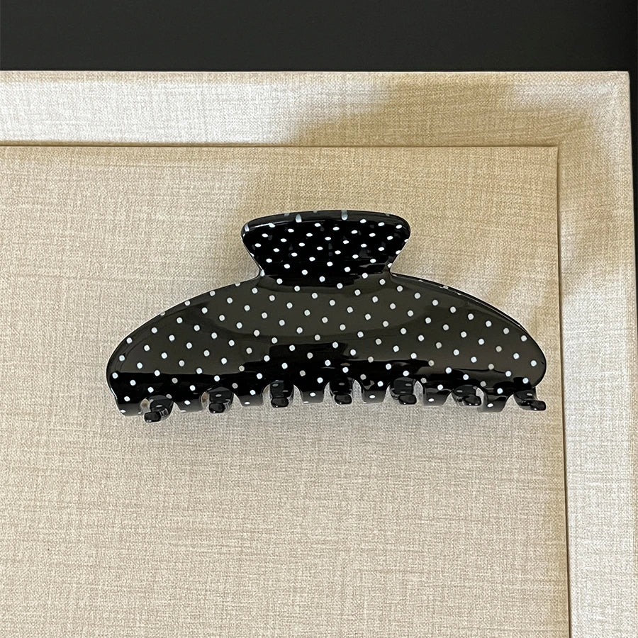 Pinzas grandes para el pelo – Pinzas antideslizantes de sujeción fuerte con estampado de cuadros y lunares retro para mujeres y niñas | Accesorios de moda para el día a día