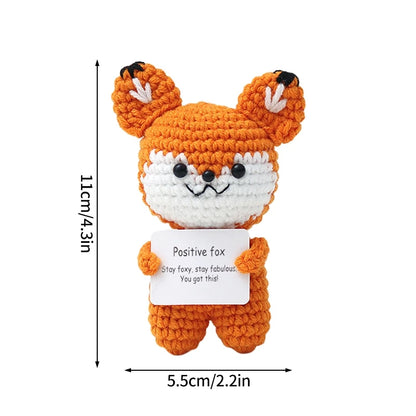 Poupée Pomme de Terre Énergétique Positive au Crochet – Figurine Mignonne en Tricot à Serrer, Artisanat Animalier Kawaii Fait Main au Crochet & Cadeau de Noël
