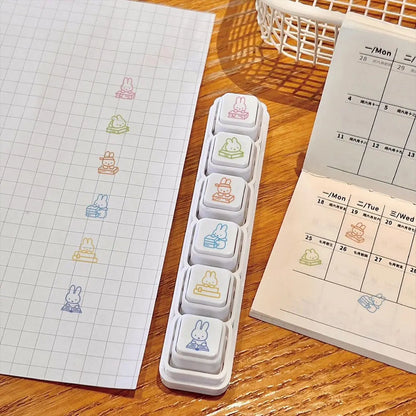 New Miffy Seal – High Color Value Cartoon Rabbit Printing Creative Removable DIY Hand Account Punch Card Decoration