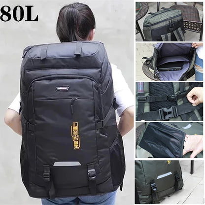 50L/80L Outdoor Hiking Backpack – Large-Capacity Travel Rucksack for Men & Women, Camping, Climbing, Trekking & Sports Adventure Bag