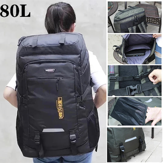 50L/80L Outdoor Hiking Backpack – Large-Capacity Travel Rucksack for Men & Women, Camping, Climbing, Trekking & Sports Adventure Bag
