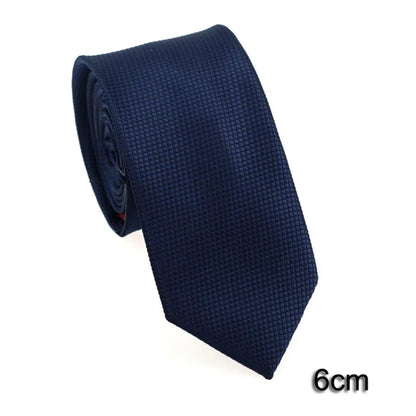 HUISHI Men's Waterproof Jacquard Necktie – 6cm Solid Dark Blue Tie for Business, Weddings & Formal Wear