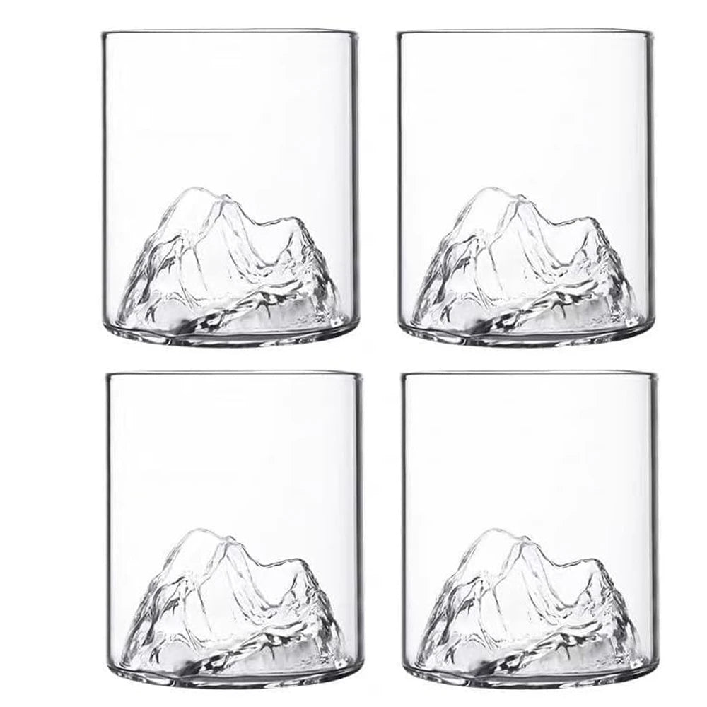 5 Oz 3D Guanshan Whiskey Glass – Transparent Crystal Drinking Cup for Whiskey, Cognac, Cocktails, Ice Wine & Bar Drinks
