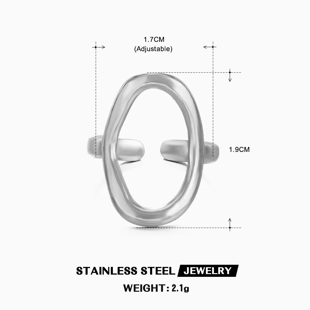 Gold Stainless Steel Heart Ring – Waterproof Hollow Heart Finger Ring for Women | Minimalist Fashion Jewelry Gift
