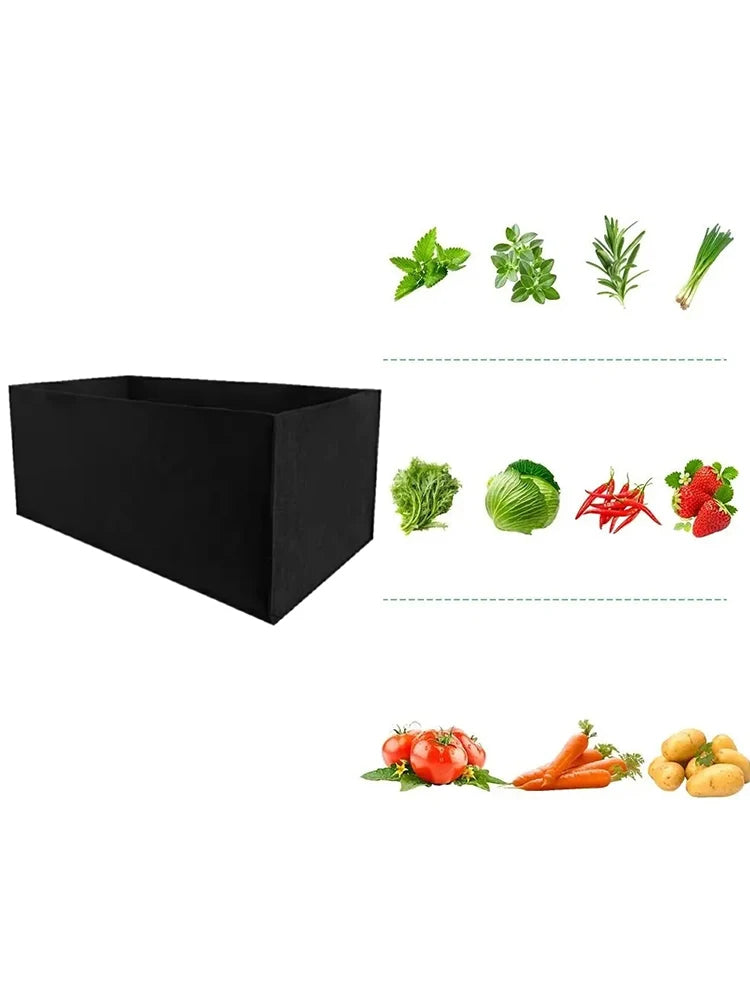 Sac de culture carré en feutre – Conteneur de croissance en tissu non tissé pour légumes, fleurs, herbes et plantation de jardin, sac jardinière surélevée réutilisable