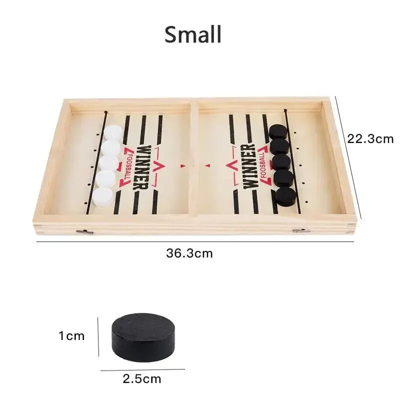 Table Hockey Sling Puck Board Game – Fast-Paced Desktop Battle Game for Family, Kids & Adults Party Fun